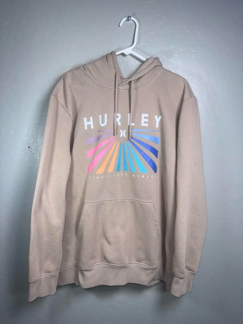Hurley Retro Rainbow Graphic Pullover Hoodie XXL